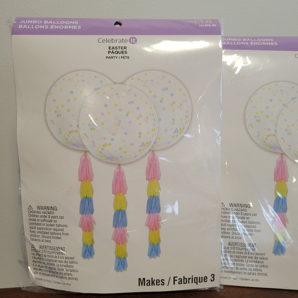 Celebrate It 6-36" Jumbo Balloons with confetti and tassels - Picture 3 of 5